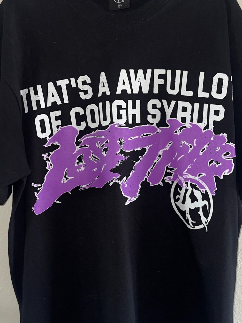 That’s a awful lot of cough syrup x lost hills Black t shirt size XL